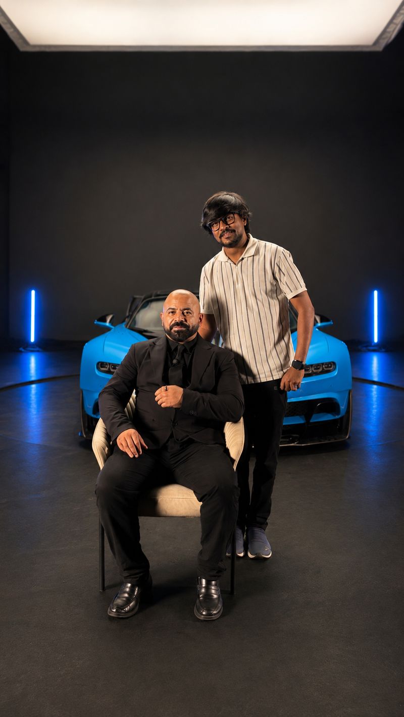 Venuum project: the finished blue car in the studio